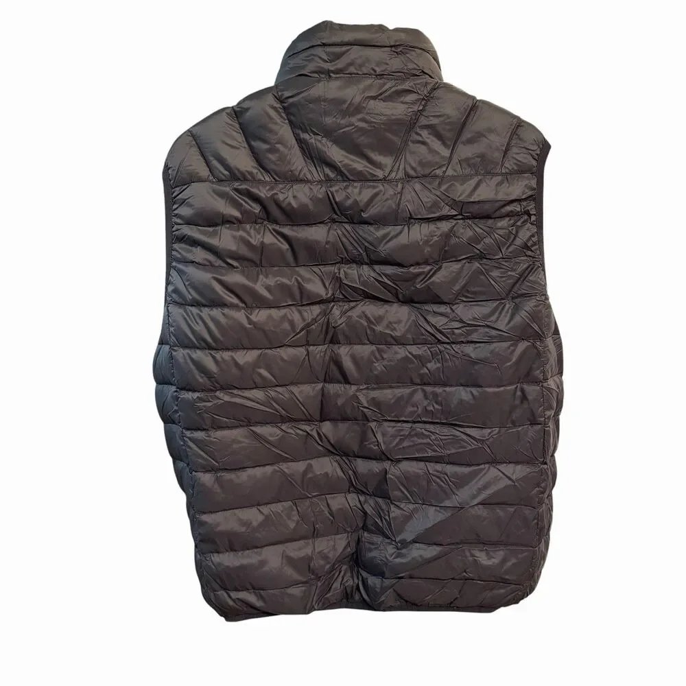 Hawke & Co Men's Puffer Vest XL Nylon Down Fill Quilted Full Zip Black